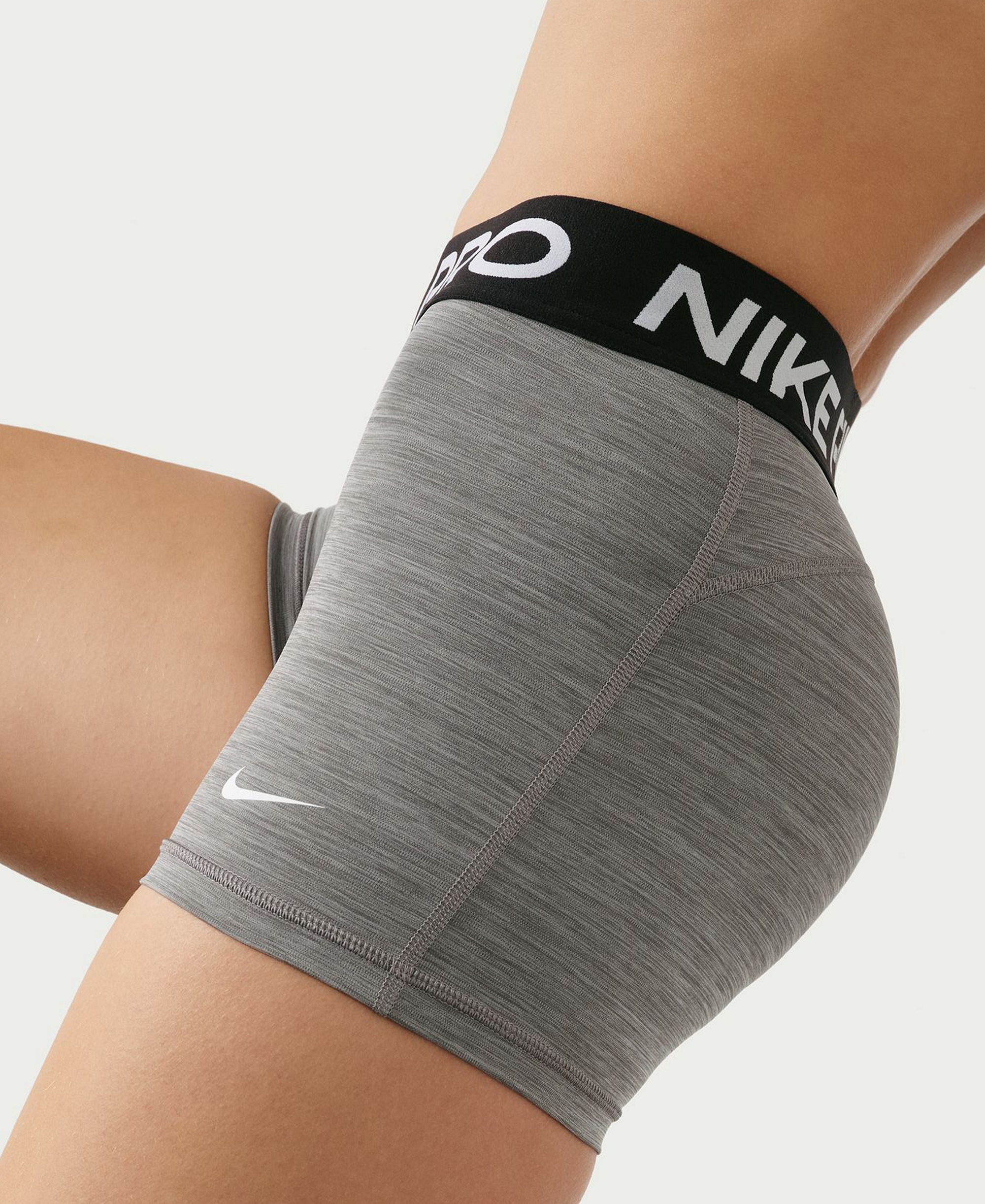 Nike Women's Mid-Rise Biker Shorts - Smoke Grey heather/black/white