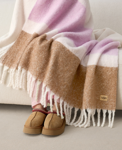 UGG® Simona Faux Mohair Throw, 50" x 70" - Rosetta Stripe