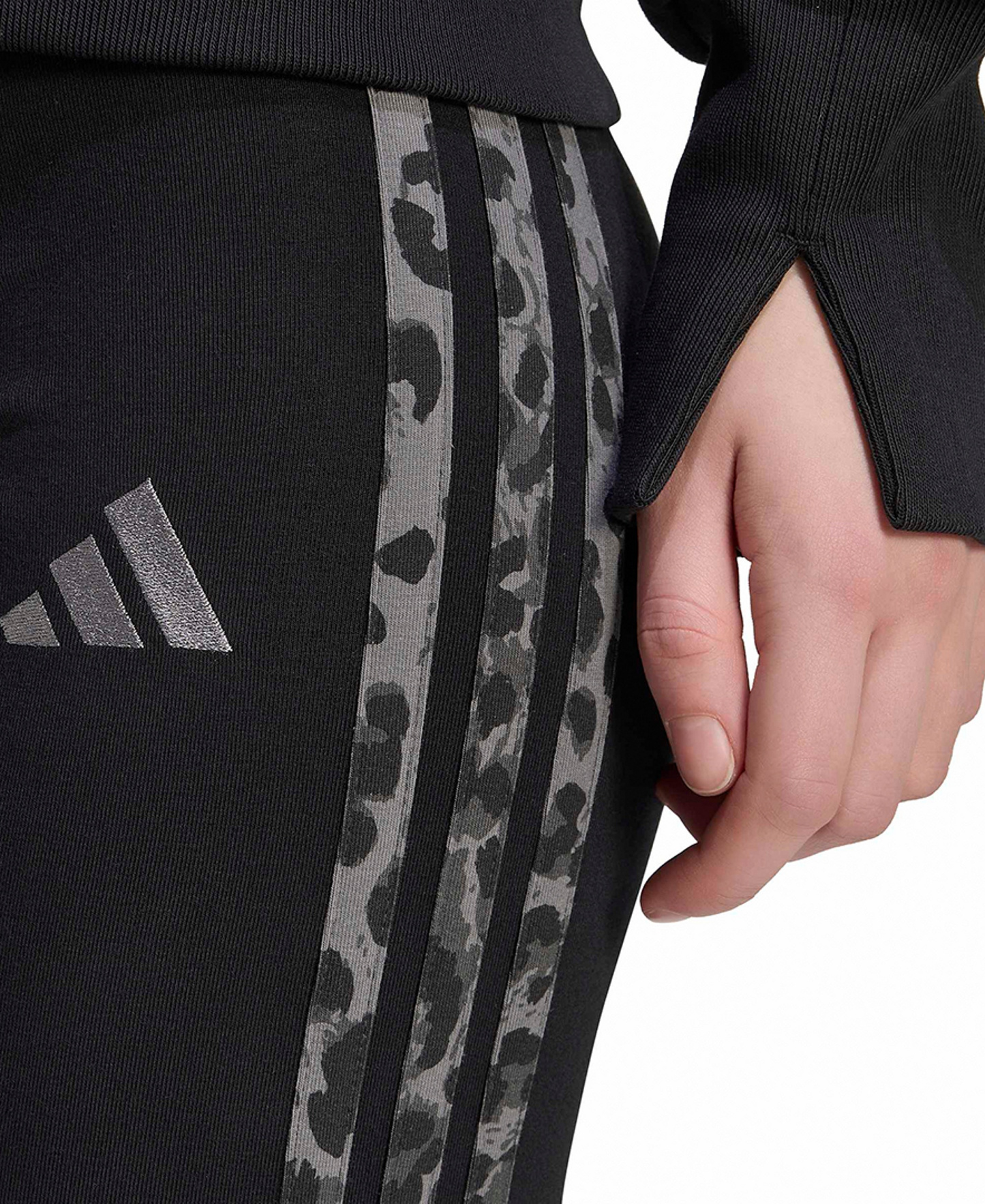 adidas Women's Seasonal Essentials Animal Print 3-Stripes Leggings - Black/multicolor/grey Four