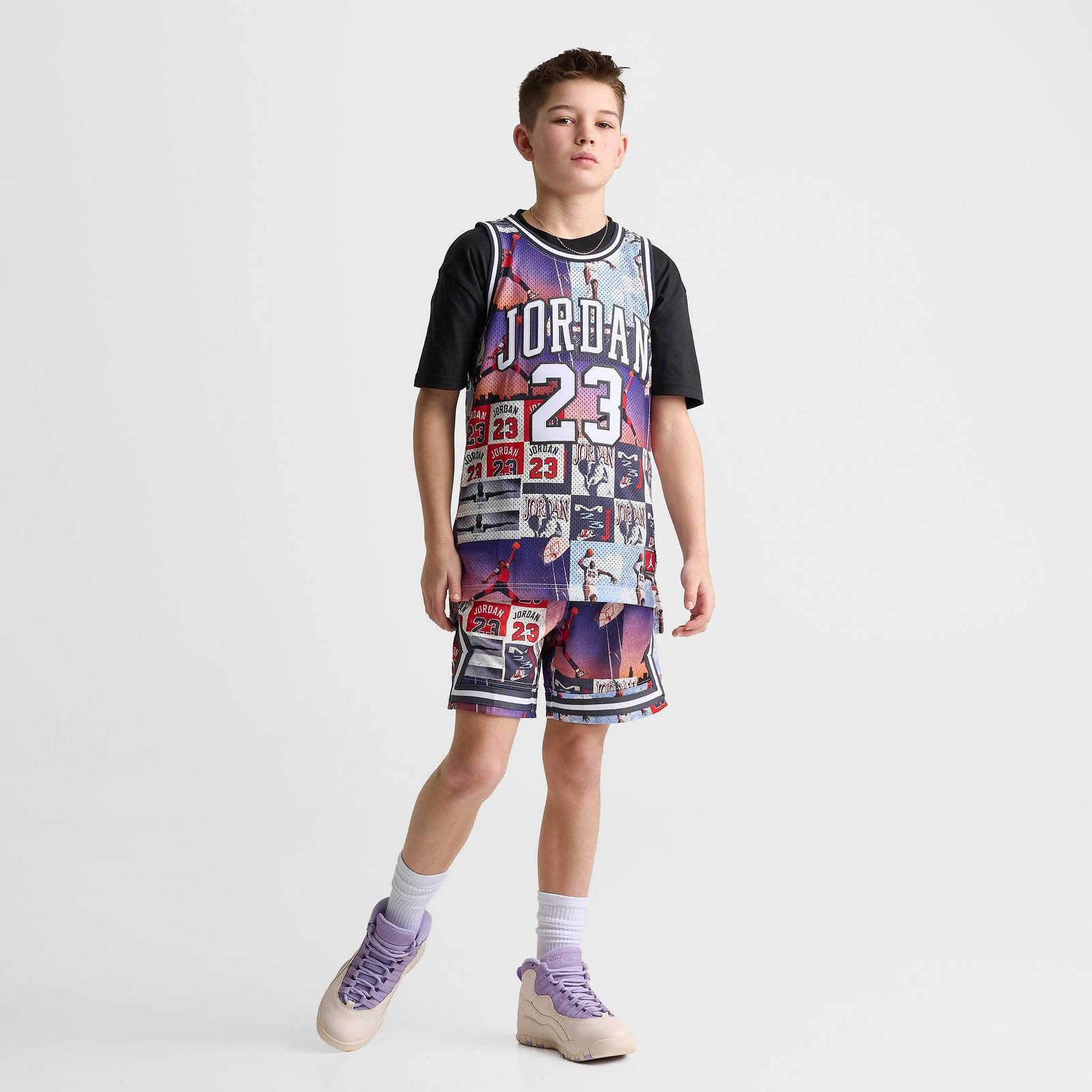 Big Kids' Jordan 23 Printed Jersey - Off Noir/Multi - view 2