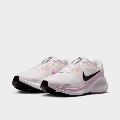 Women's Nithtke Structure 26 Running Shoes - White/Bleached Lilac/Light Magenta/Black - Both shoes facing left