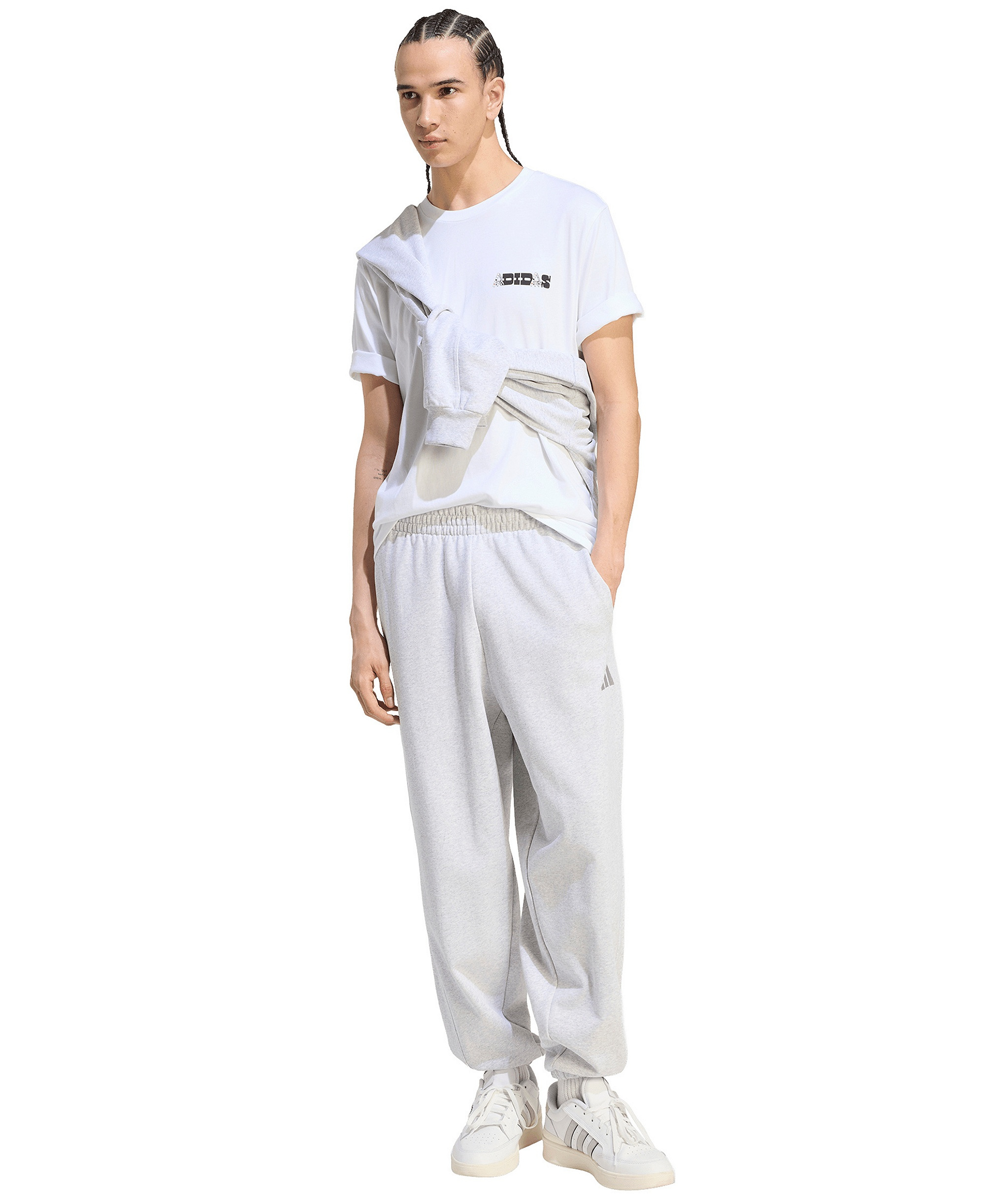 adidas Men's Novelty Cards Graphic Crewneck T-Shirt - White