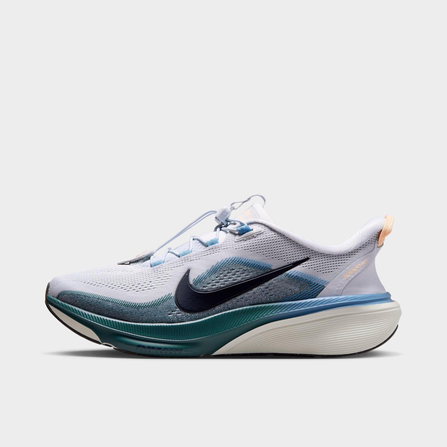Men's Nithtke Pegasus 42 EasyOn Running Shoes - Pure Platinum/Mineral Slate/Work Blue/Dark Obsidian - Left shoe facing left. Outside of the shoe.