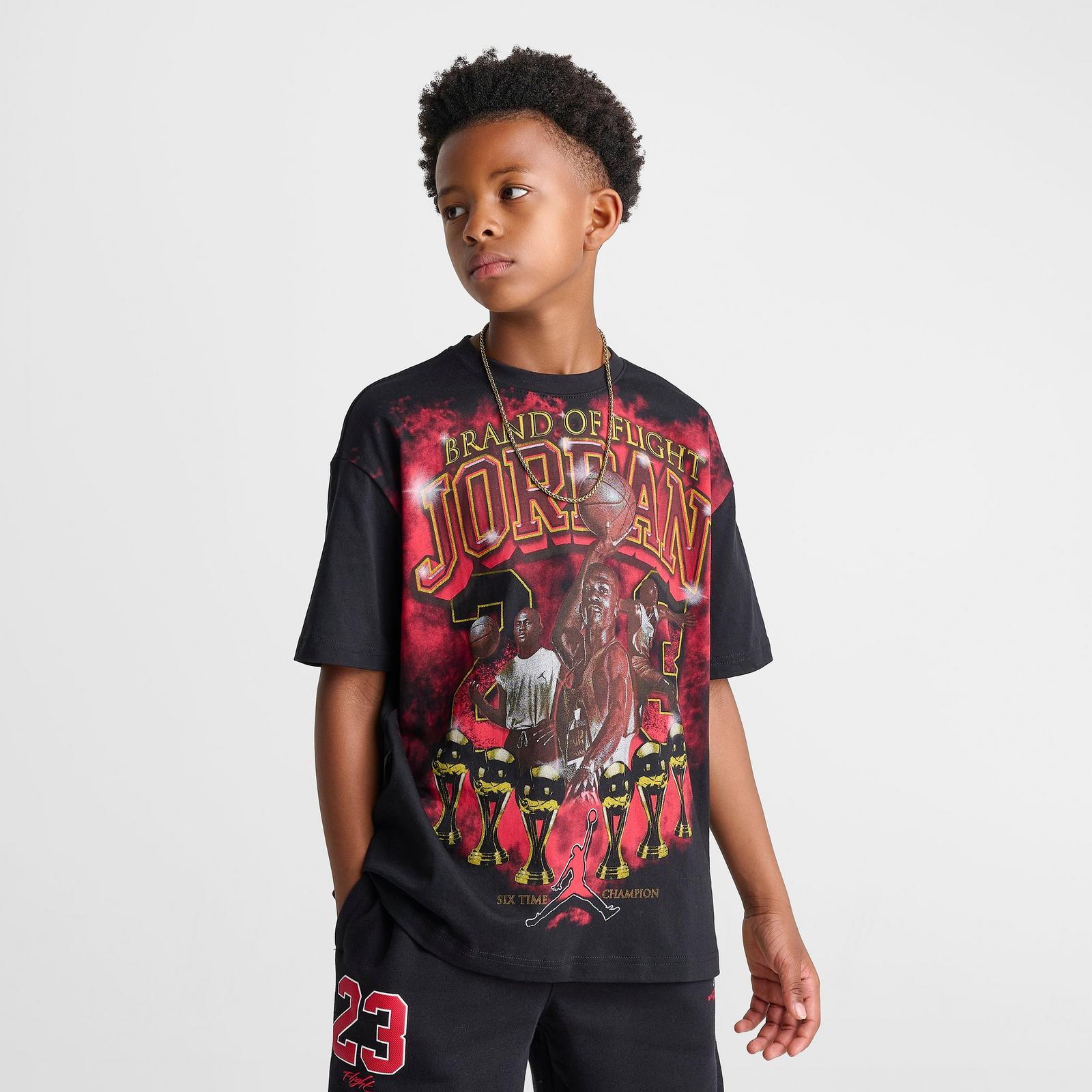 Big Kids' Jordan Brand of Flight Graphic T-Shirt - Black - view 3