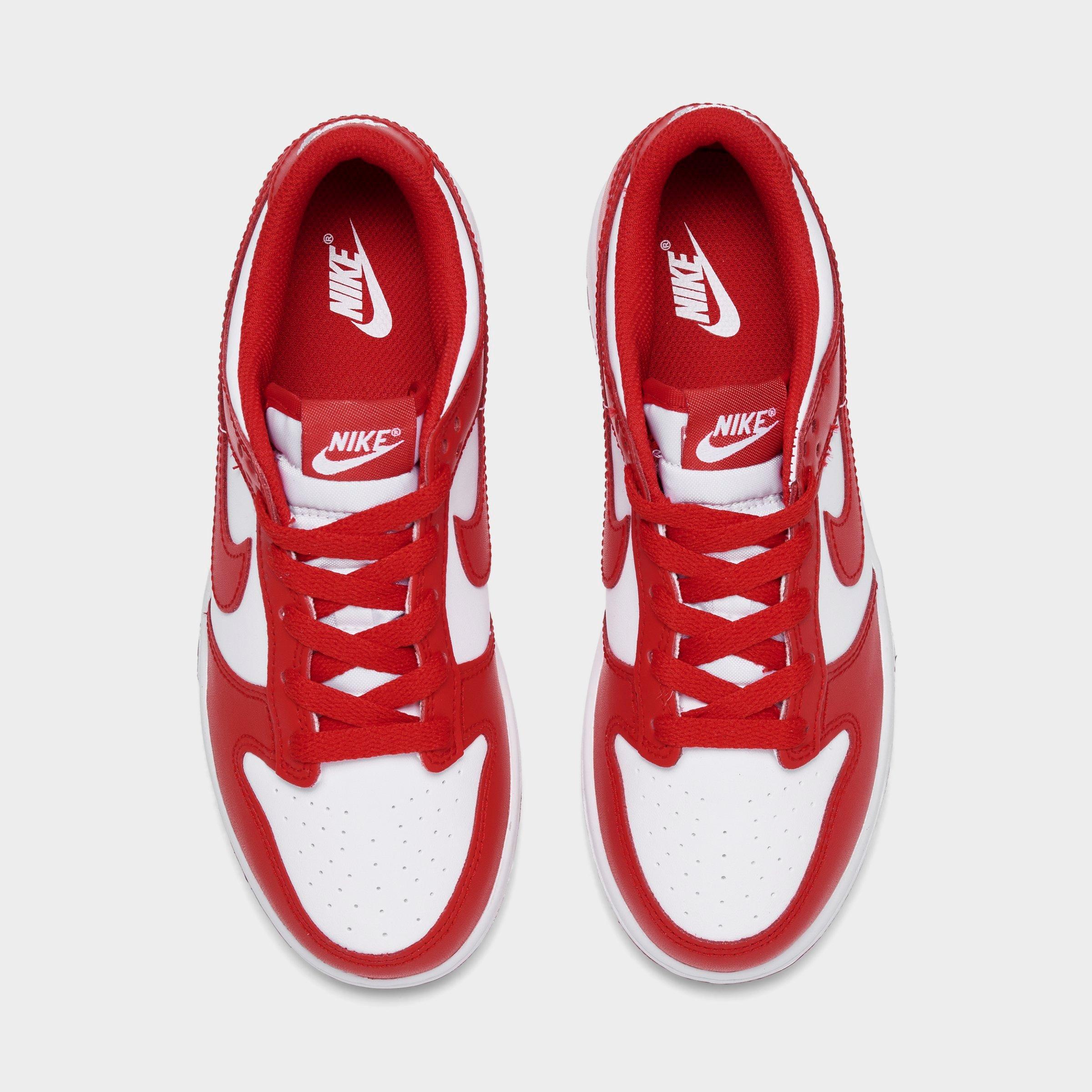Little Kids' Nithtke Dunk Low Casual Shoes - Part 2 - White/University Red - Top view