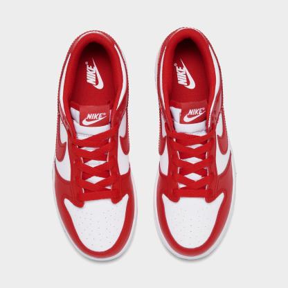 Little Kids' Nithtke Dunk Low Casual Shoes - Part 2 - White/University Red - Top view