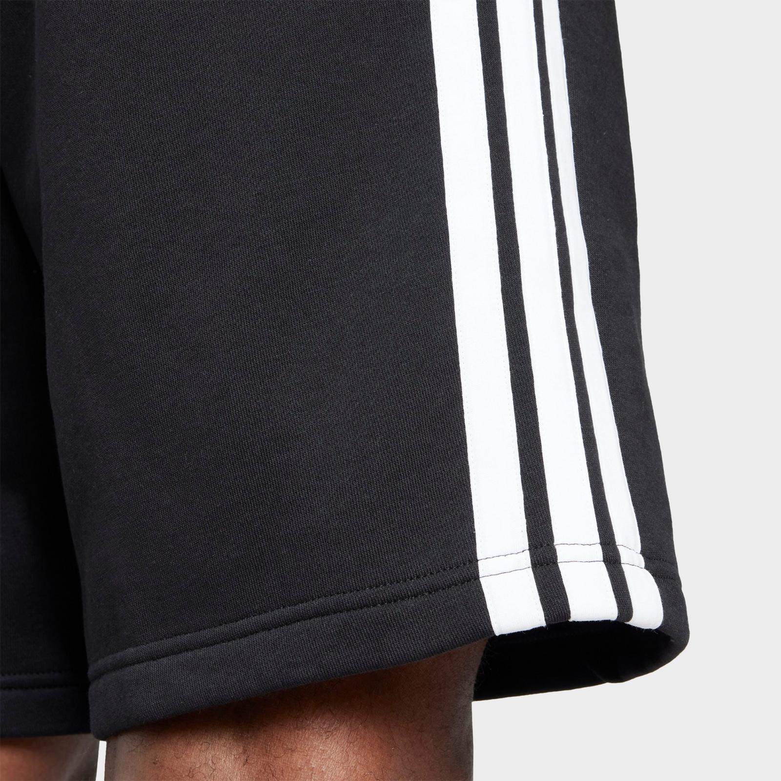 Men's adidas Essentials 3-Stripes Fleece Shorts - Black/White - view 4
