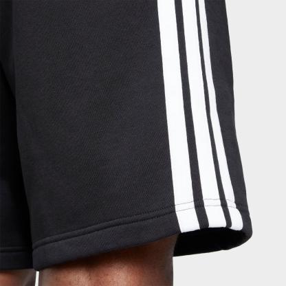 Men's adidas Essentials 3-Stripes Fleece Shorts - Black/White - view 4