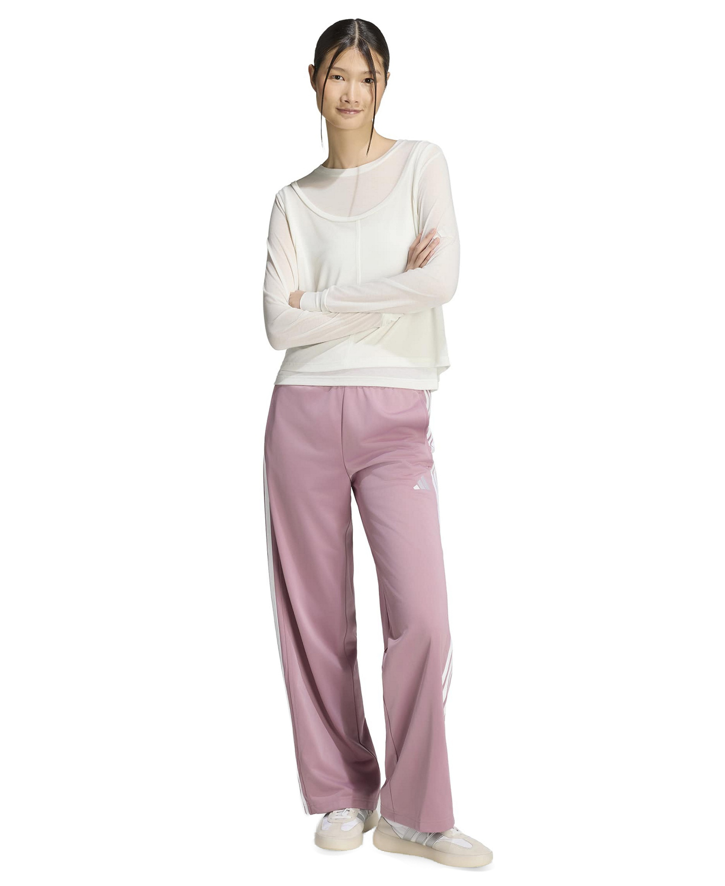 adidas Women's Dayready Wide-Leg Track Pants - Magic Mauve