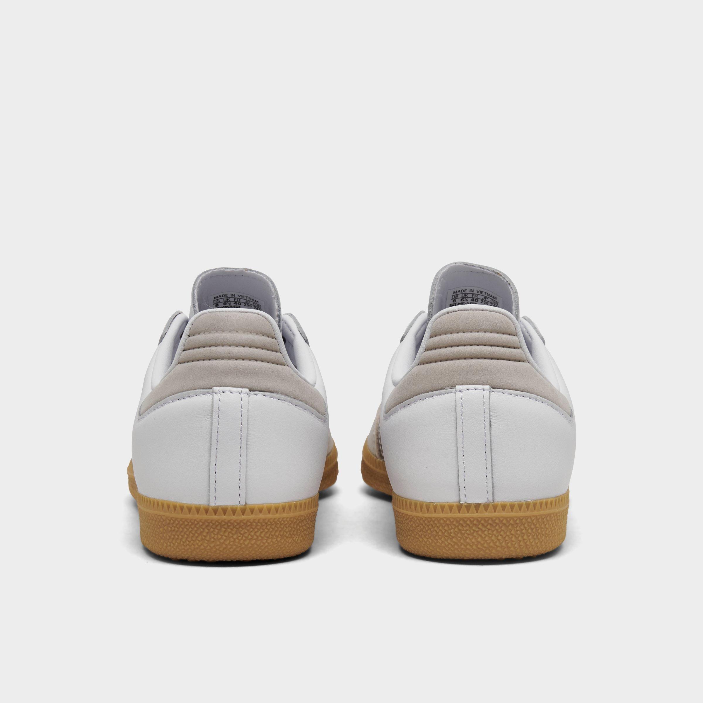 Women's adidas Originals Samba OG Casual Shoes - Part 6 - Cloud White/Silver Metallic/Grey One - Back view