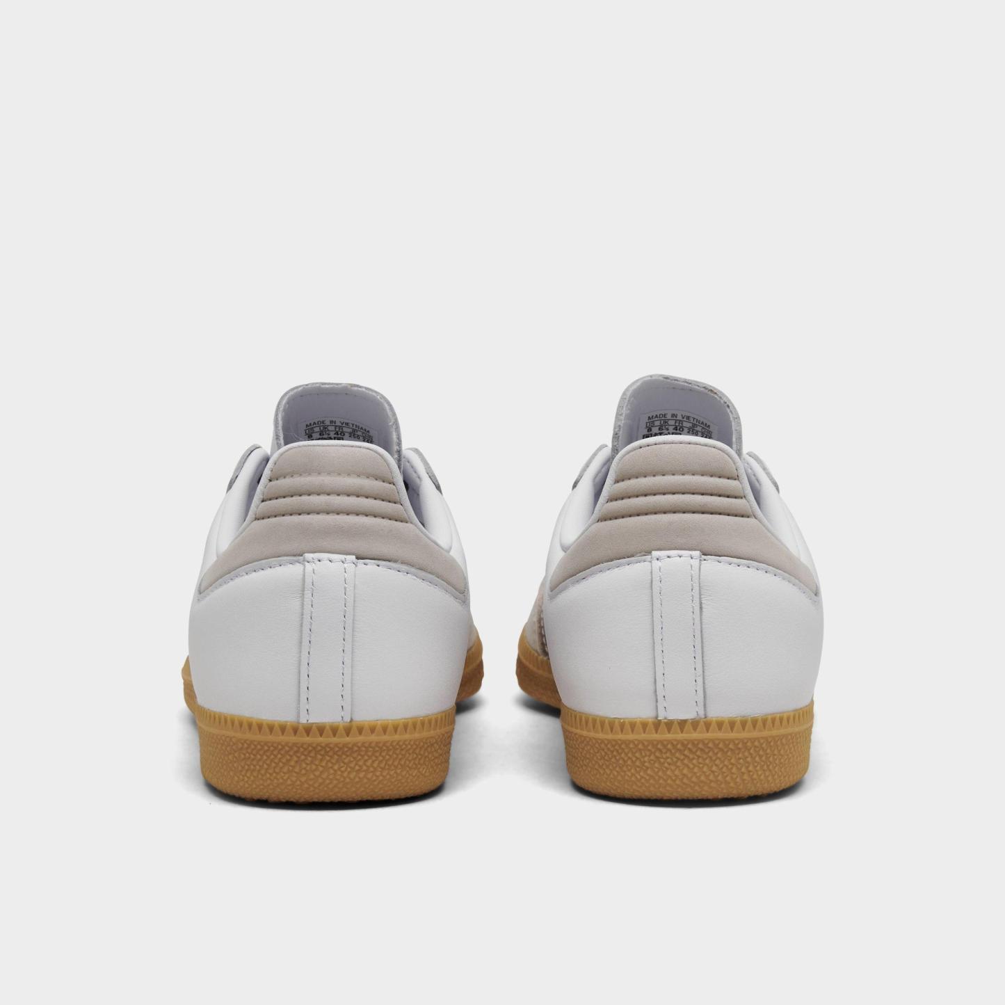 Women's adidas Originals Samba OG Casual Shoes - Part 6 - Cloud White/Silver Metallic/Grey One - Back view