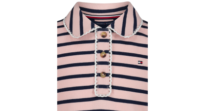 Tommy Hilfiger Girls' 7-16 Striped Polo Collar Dress - Navy Blazer