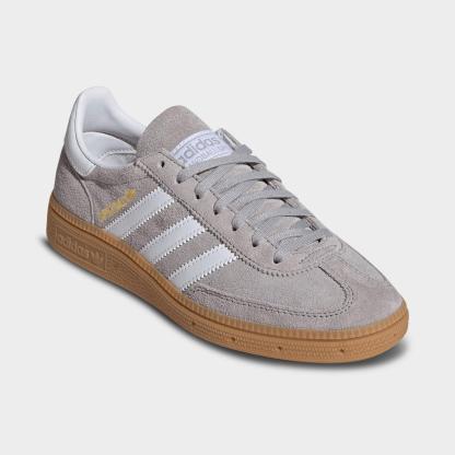 Big Kids' adidas Originals Handball Spezial Casual Shoes - Part 1 - Grey Two/Cloud White/Gum - Both shoes facing left