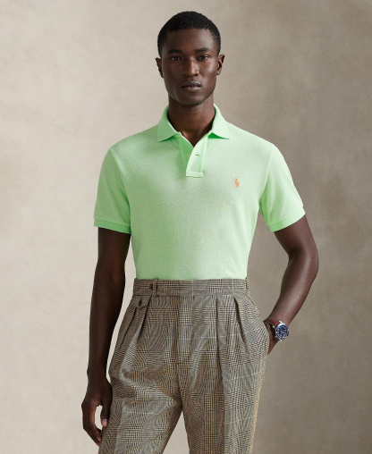 Polo Ralph Lauren Men's Cotton Custom Slim Fit Mesh Polo Shirt - Cruise Lime