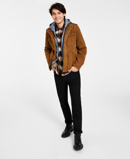 Levi's Men's Two Pocket Hooded Trucker Jacket - Worker Brown