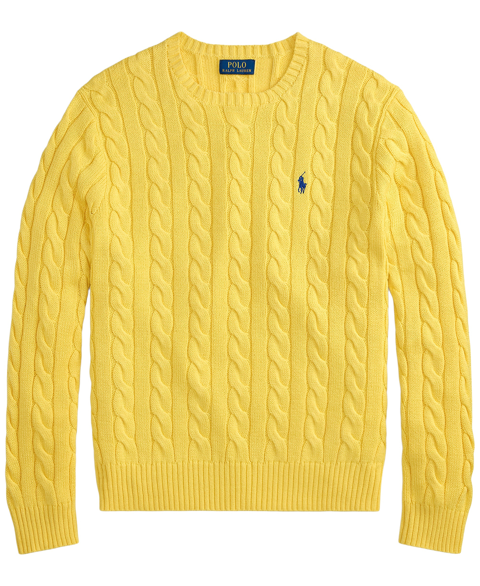 Polo Ralph Lauren Men's Cable-Knit Cotton Sweater - Collegiate Yellow