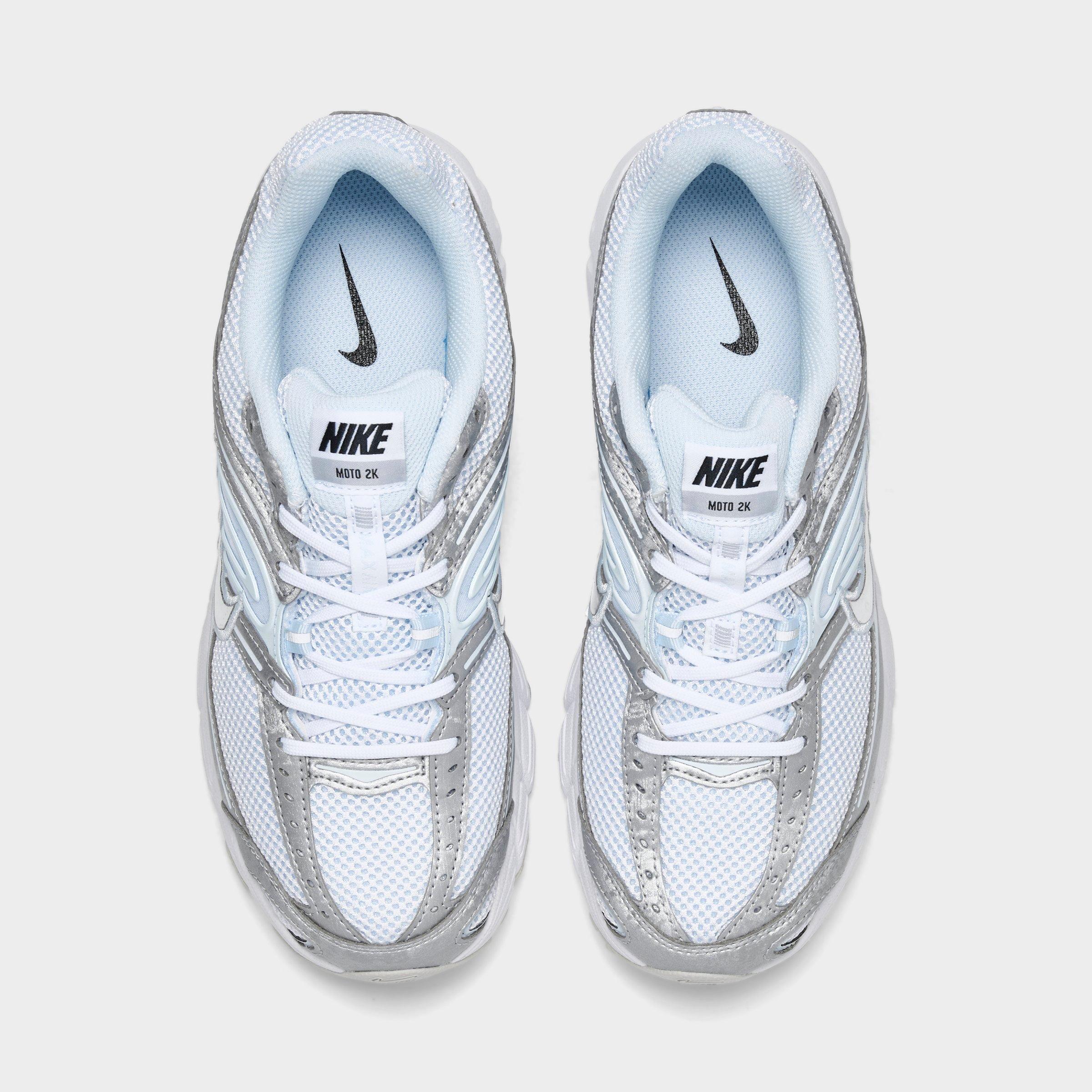 Women's Nithtke Air Max Moto 2K Casual Shoes - Part 1 - White/Metallic Silver/Blue Tint - Top view