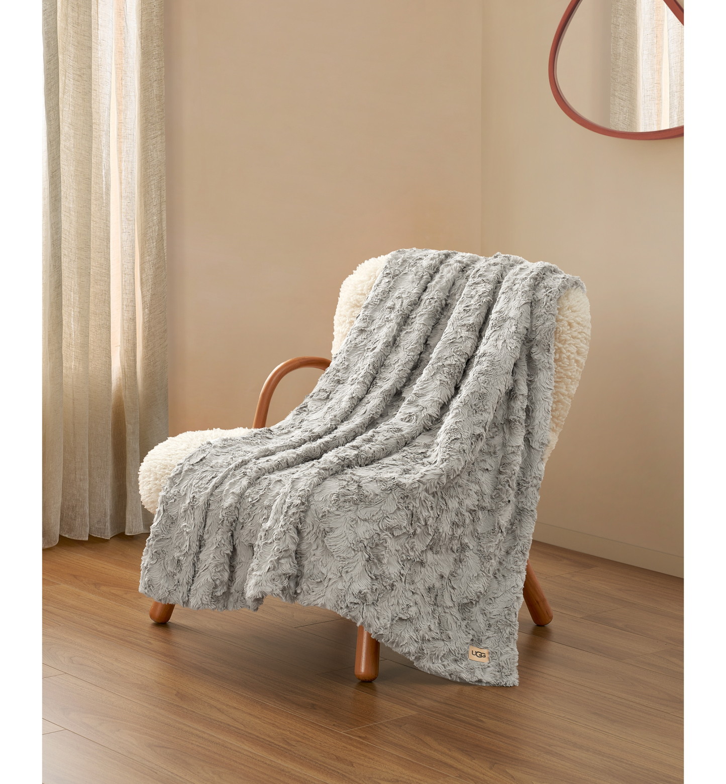UGG® Adalee Faux Fur Throw, 50" x 70" - Seal Grey