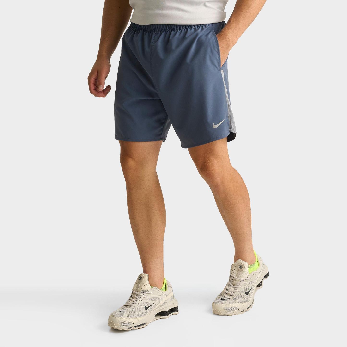 Men's Nithtke Dri-FIT Challenger Brief-Lined 7" Running Shorts - Thunder Blue/Smoke Grey