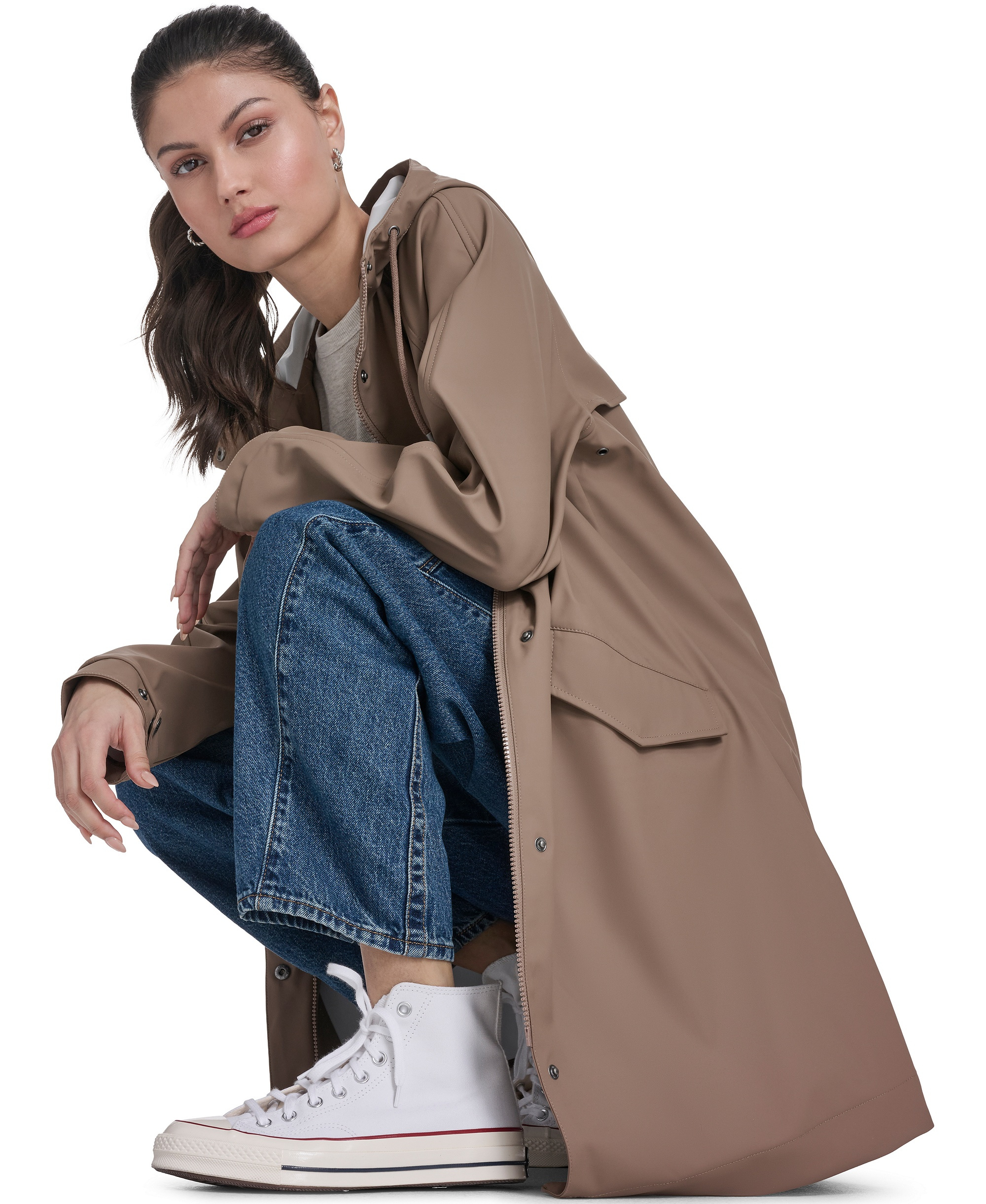 Levi's Women's Raglan Sleeve Rain Jacket - Pine Bark