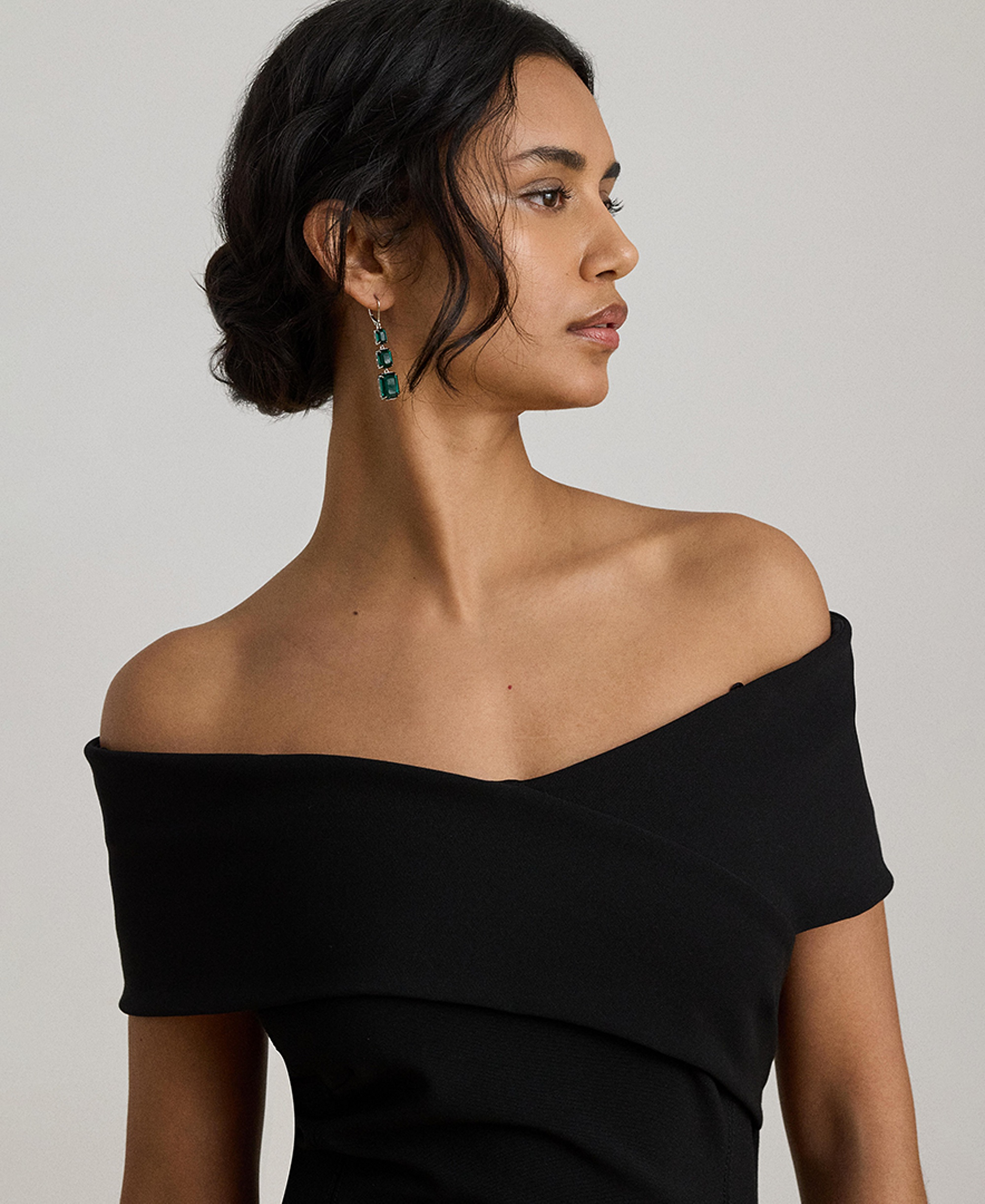 Lauren Ralph Lauren Women's Faille Off-the-Shoulder Gown - Black