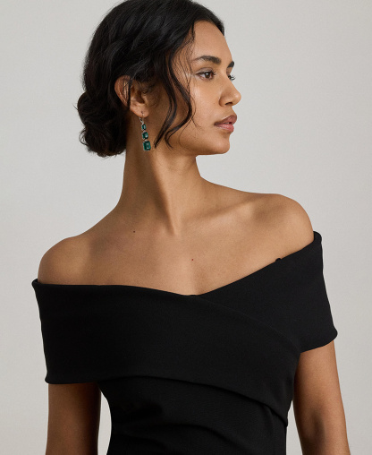 Lauren Ralph Lauren Women's Faille Off-the-Shoulder Gown - Black