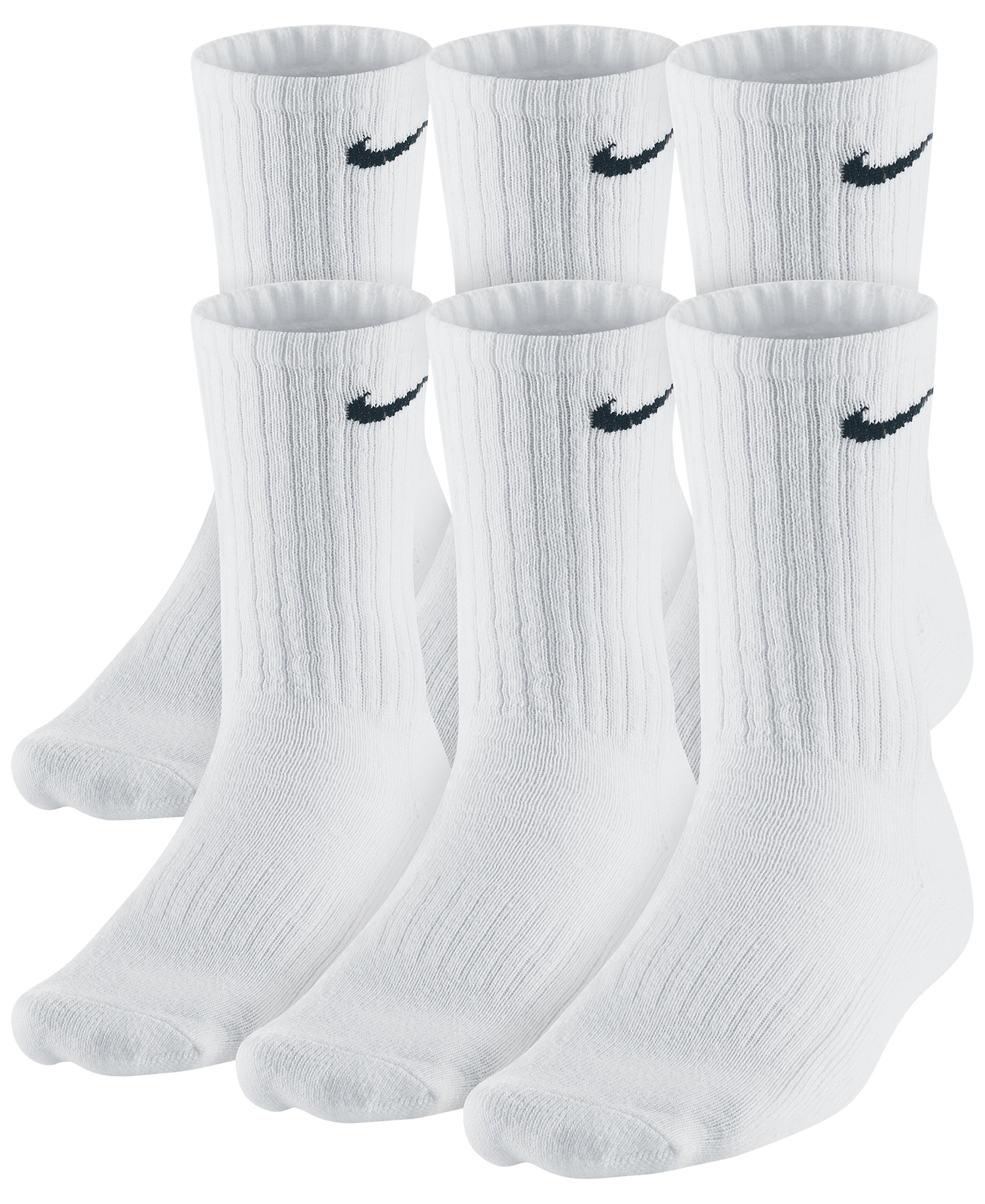 Nike Unisex Everyday Cushioned Cotton Crew Socks, 6-Pack - White