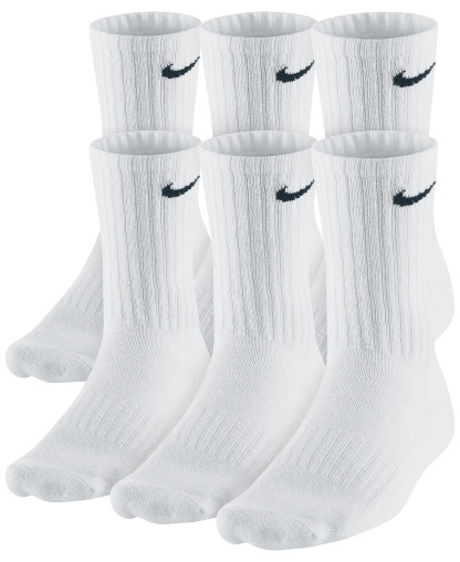 Nike Unisex Everyday Cushioned Cotton Crew Socks, 6-Pack - White