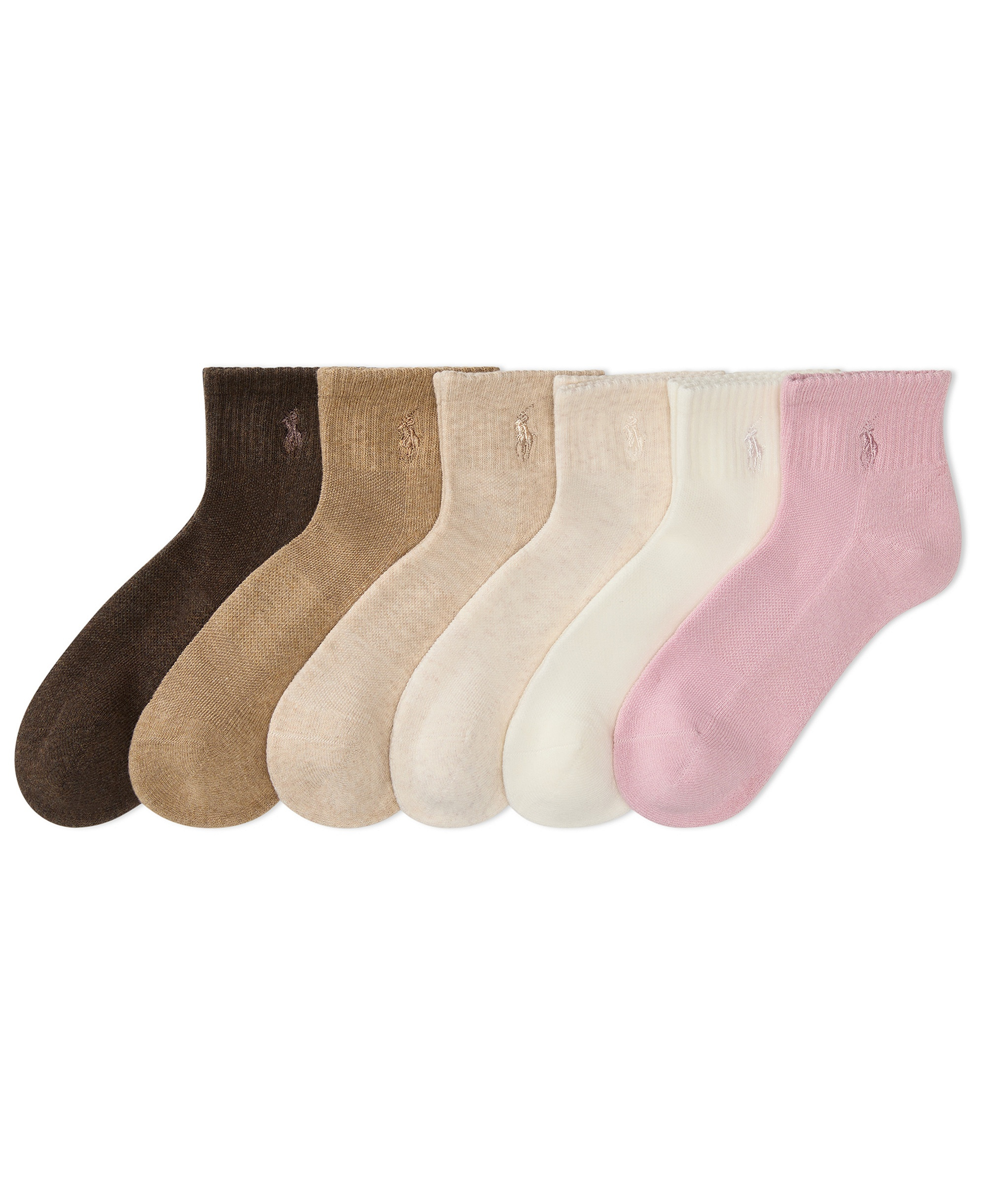 Polo Ralph Lauren Women's 6-Pk. Cushion Quarter Socks - Soft Pink