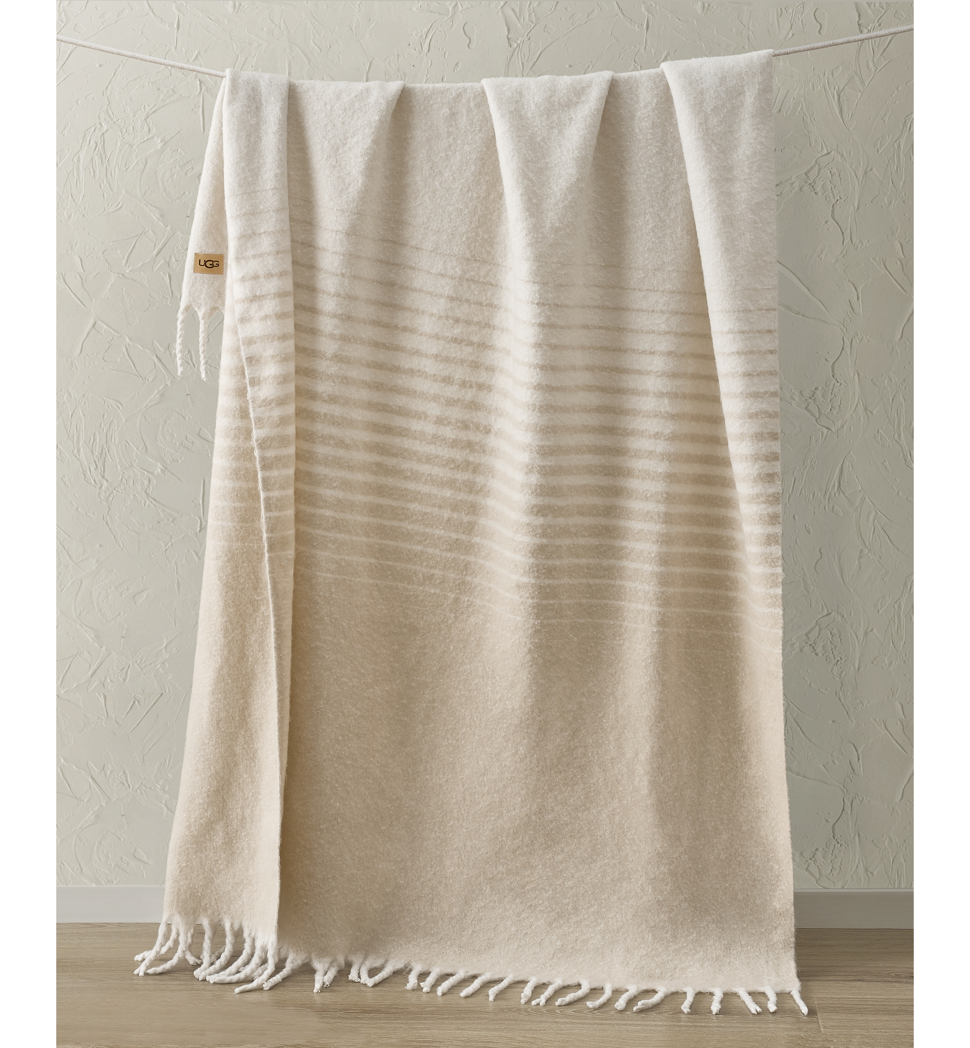 UGG® Bayle Faux Mohair Throw, 50" x 70" - White pepper, Snow