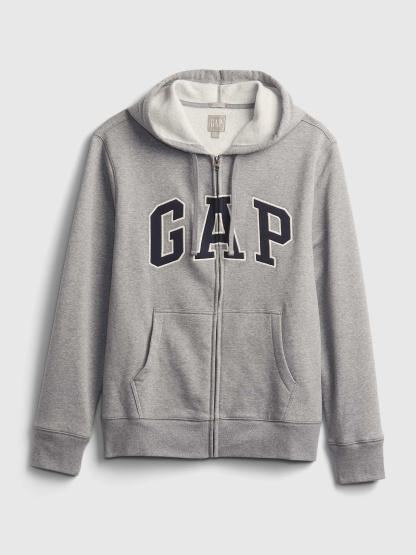 Adult VintageSoft Arch Logo Zip Hoodie - medium gray