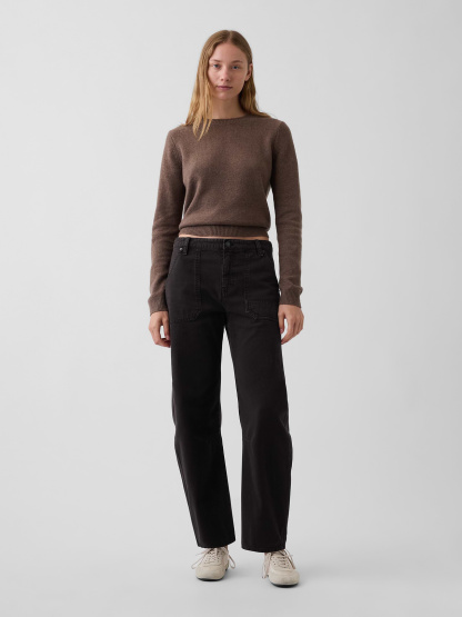 CashSoft Crew Sweater - Cool brown heather