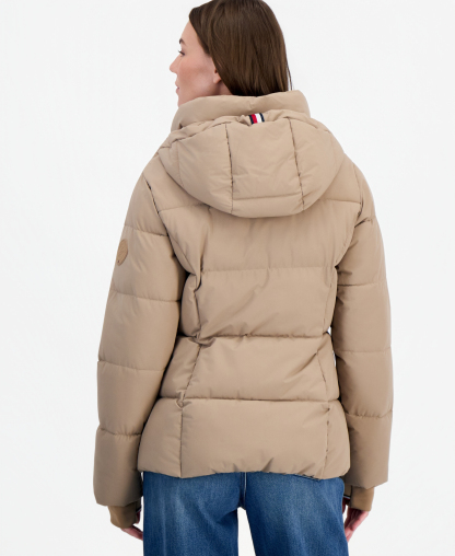 Tommy Hilfiger Women's Short Hooded Puffer Jacket, Created for Macy's - Latte