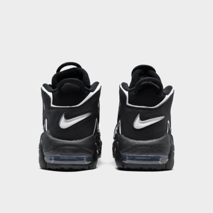 Big Kids' Nithtke Air More Uptempo Basketball Shoes - Black/White - Back view