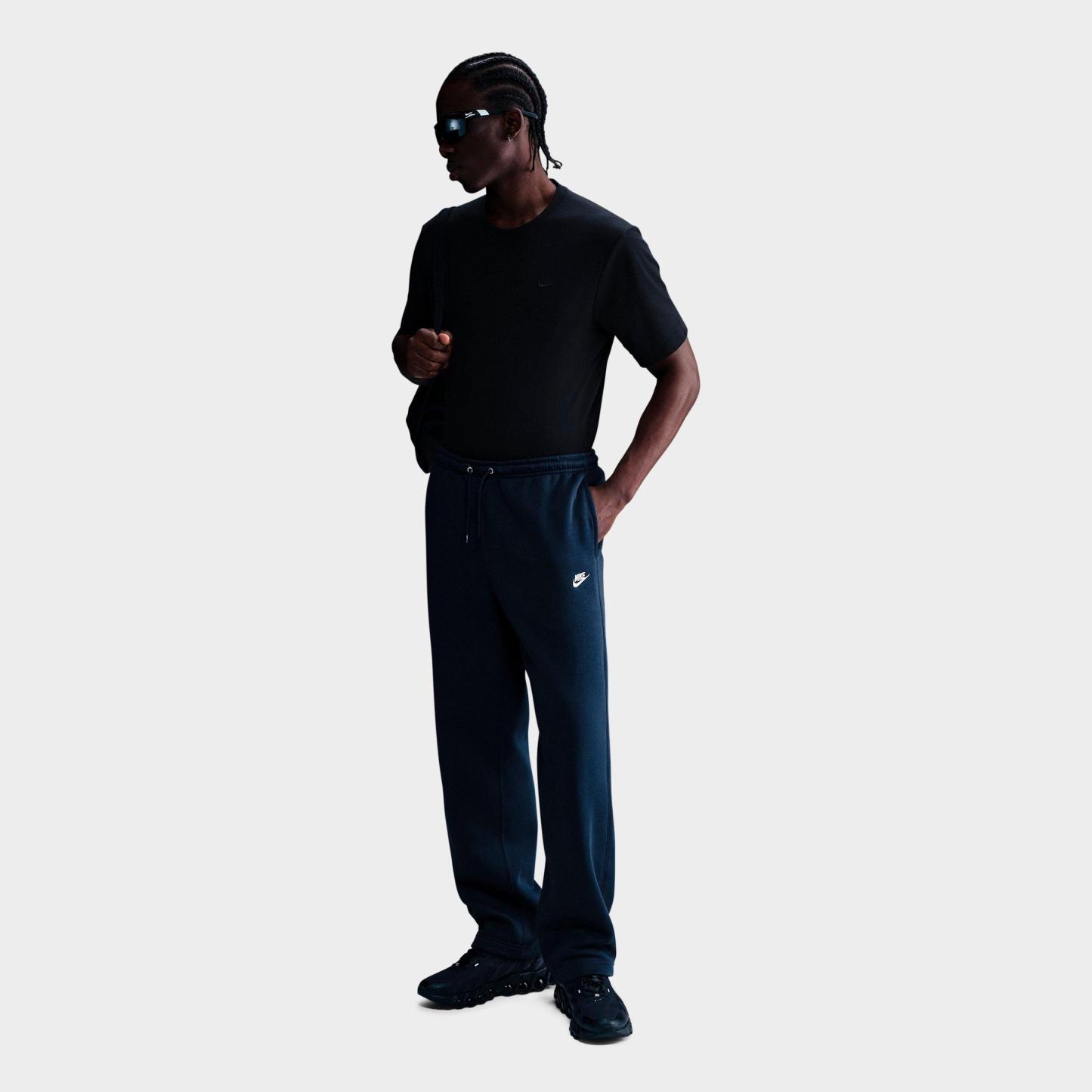 Men's Nithtke Club Fleece Premium Open-Hem Sweatpants - Obsidian/Obsidian/White