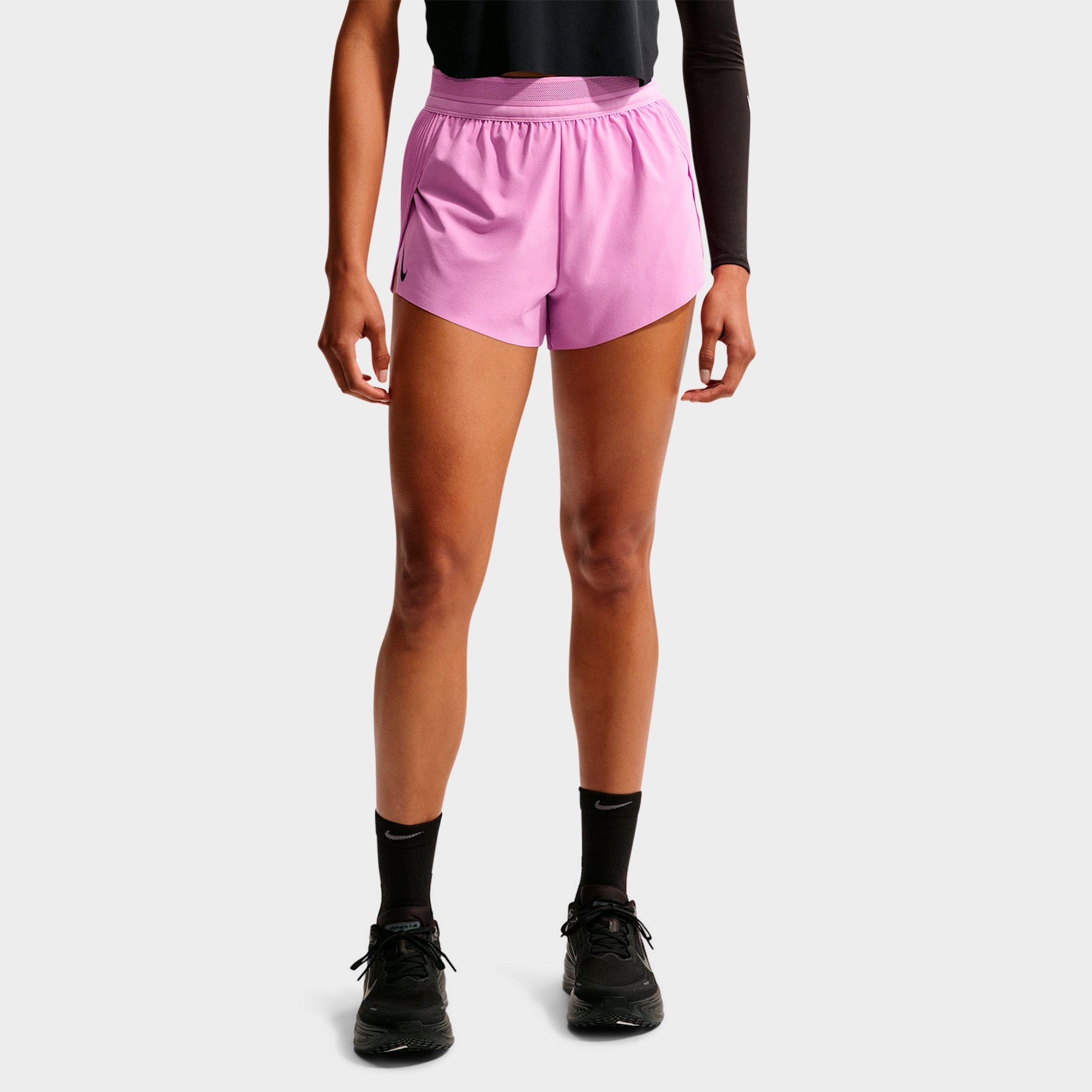 Women's Nithtke AeroSwift Dri-FIT ADV Mid-Rise 3 Inch Brief-Lined Shorts - Light Magenta/Black/White/Black