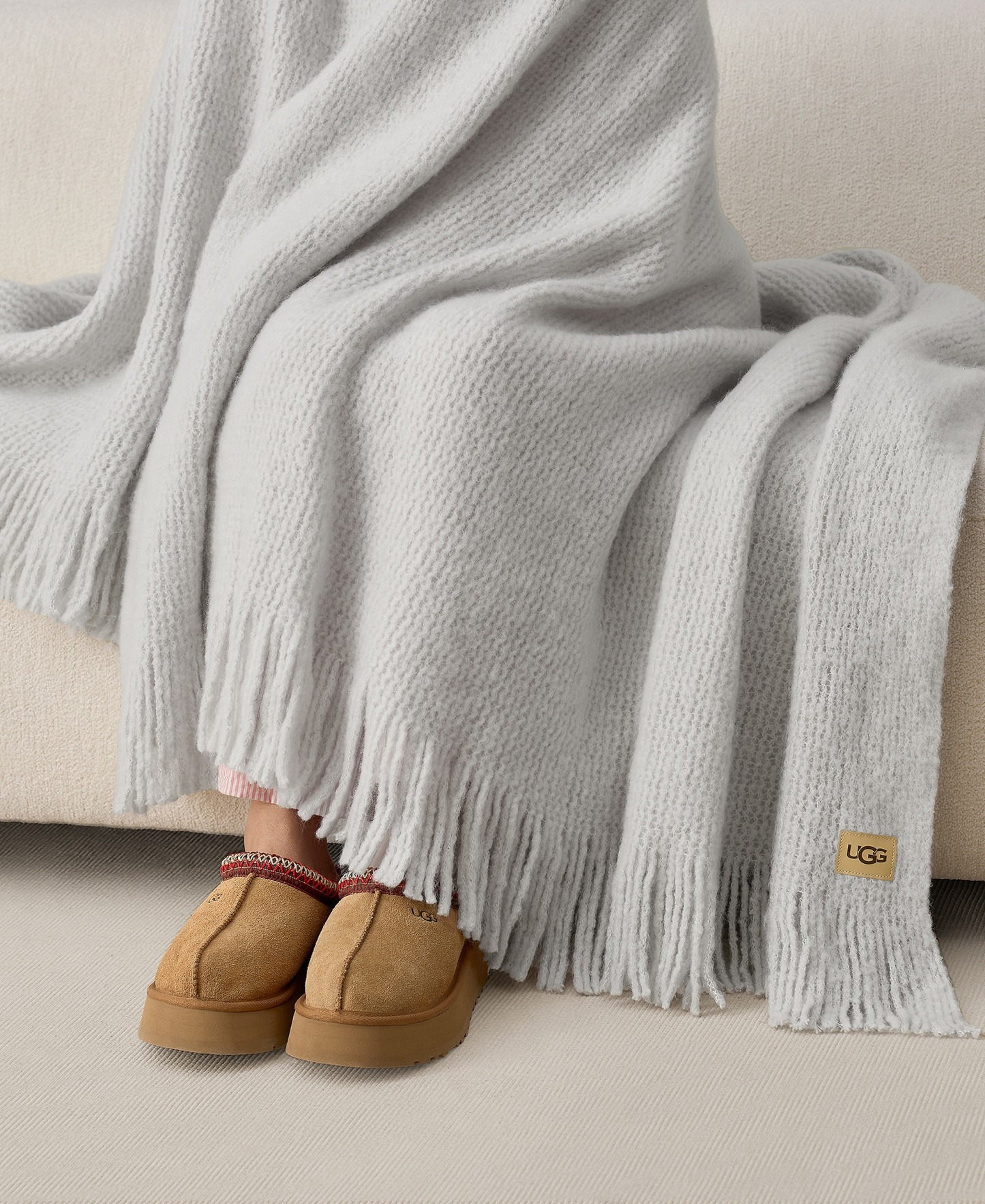 UGG® Margot Knit Throw, 50" x 70" - Stone