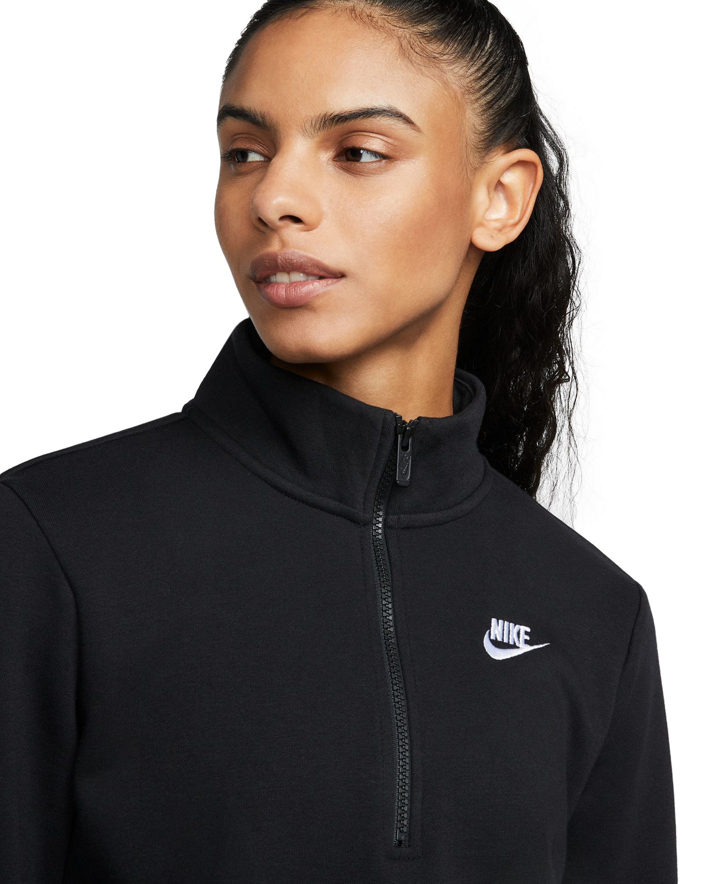 Nike Women's Sportswear Club Fleece 1/2-Zip Sweatshirt - Black/White