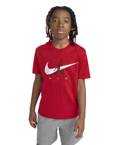 Jordan Boys' 8-20 Jumpman Swoosh Logo Crewneck T-Shirt - Gym Red