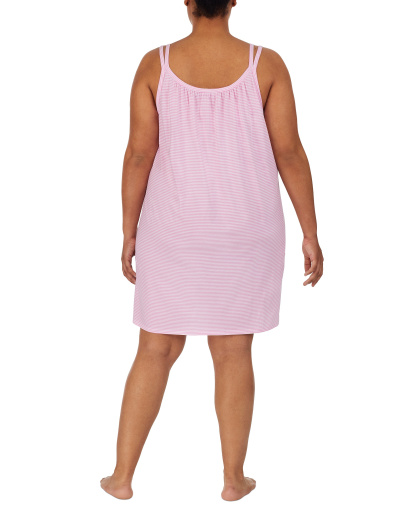 Lauren Ralph Lauren Cotton Knit Double-Strap Nightgown - Pink Stripe