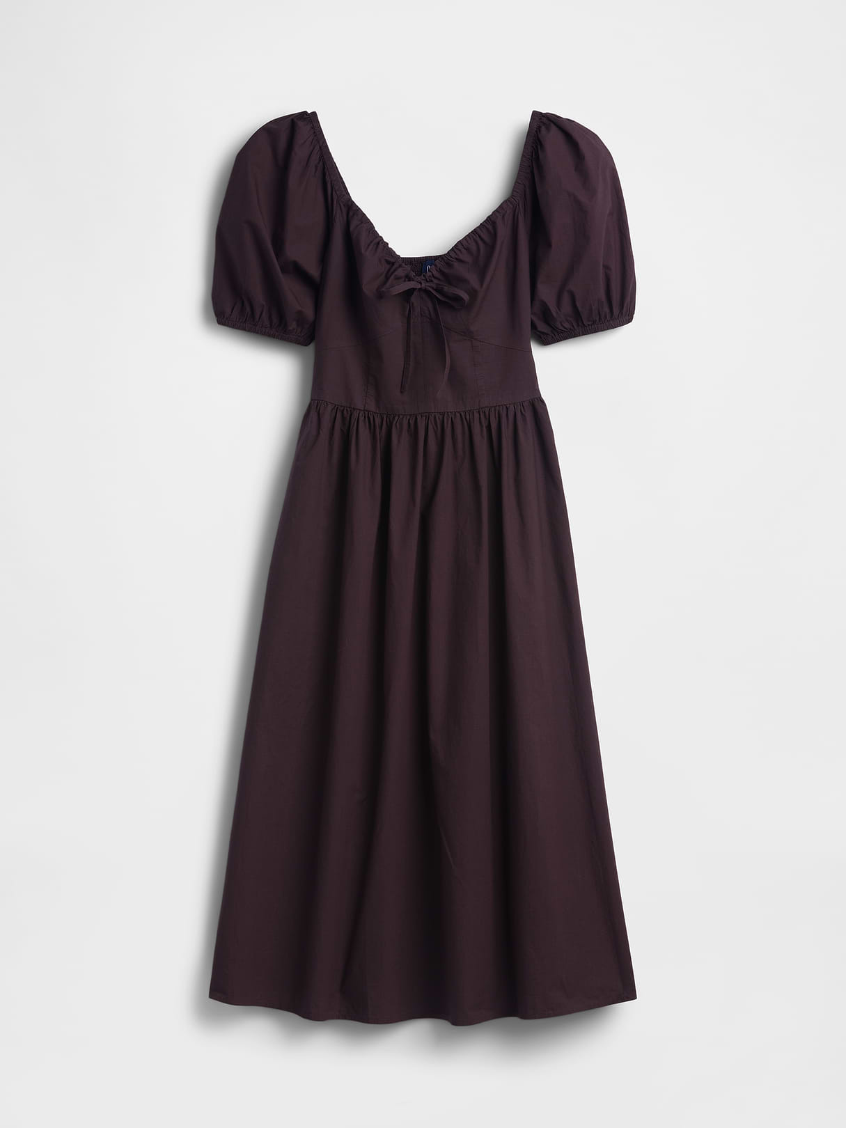 Puff-Sleeve Corset Maxi Dress - Terra brown