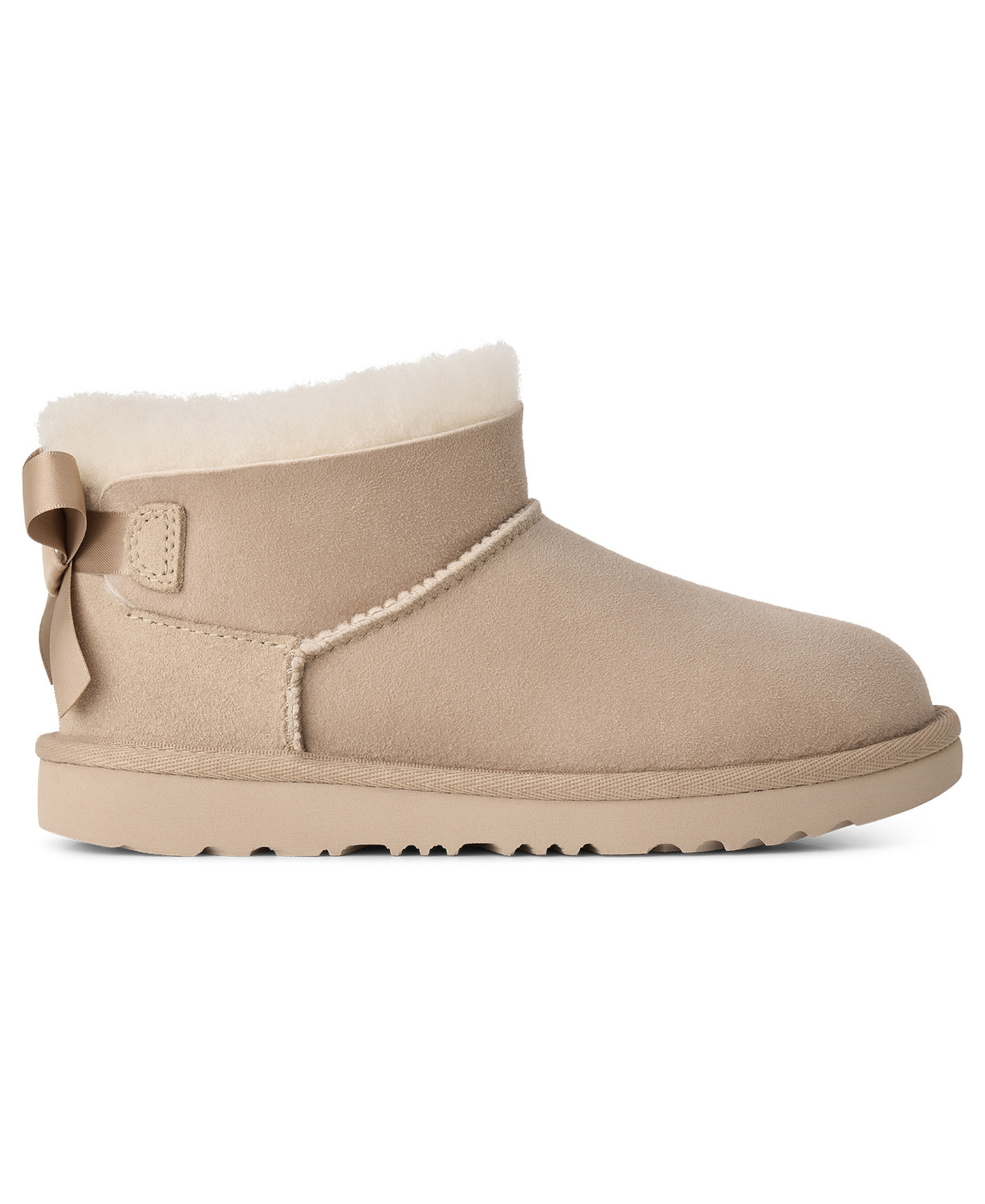 UGG® Kids Ultra Mini Bailey Bow Round Toe Booties - Sand