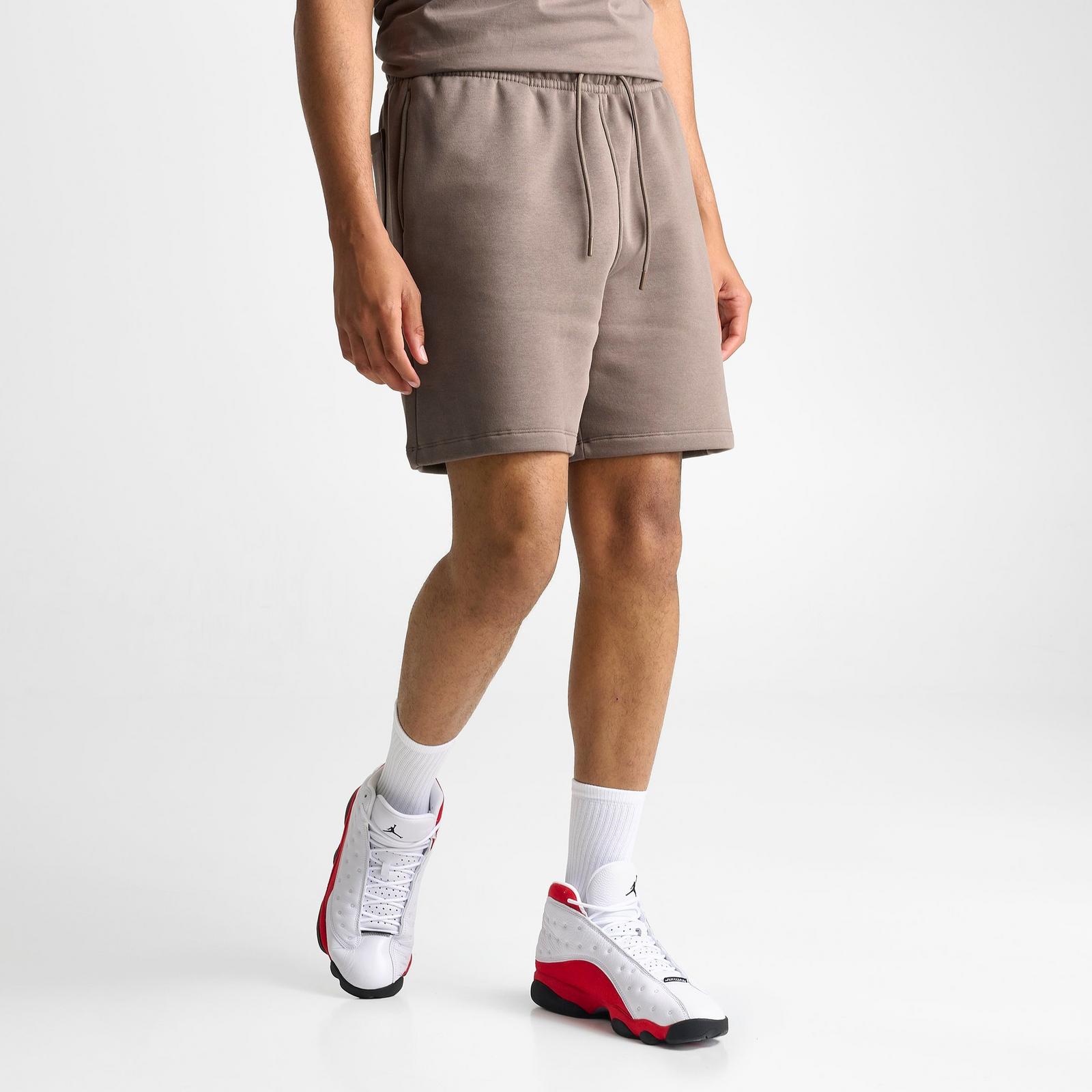 Men's Jordan Brooklyn Varsity Fleece Shorts - Olive Grey/Sail - view 3