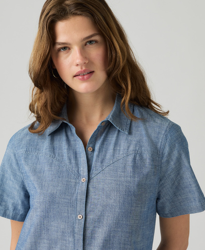 Levi's Women's Cielle Short-Sleeve Collared Mini Dress - Dont Hold Your Breath