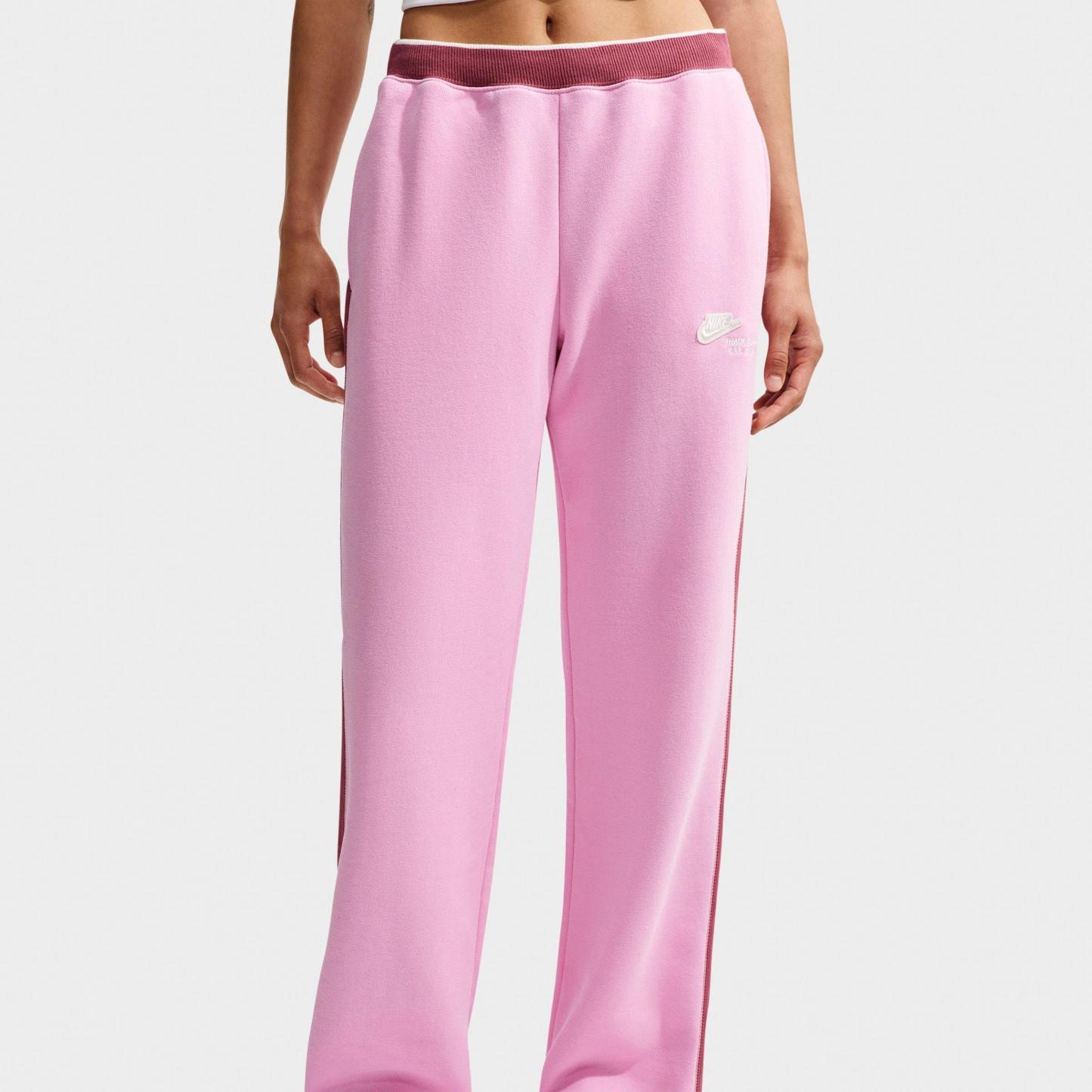 Women's Nithtke Studio Fleece Medium-Weight "Nithtke Run Club" Mid-Rise Track Pants - Pink Rise/Pink Smoke/Sail