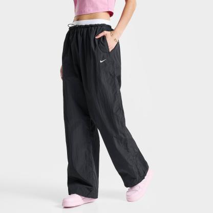 Women's Nike Sportswear Loose High-Waisted Parachute Pants - Black/Black/Chalk/White