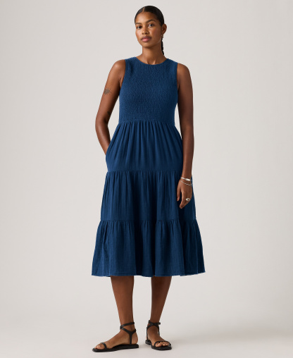 Levi's Women's Cely Smocked Tiered Dress - Chill Lagoon