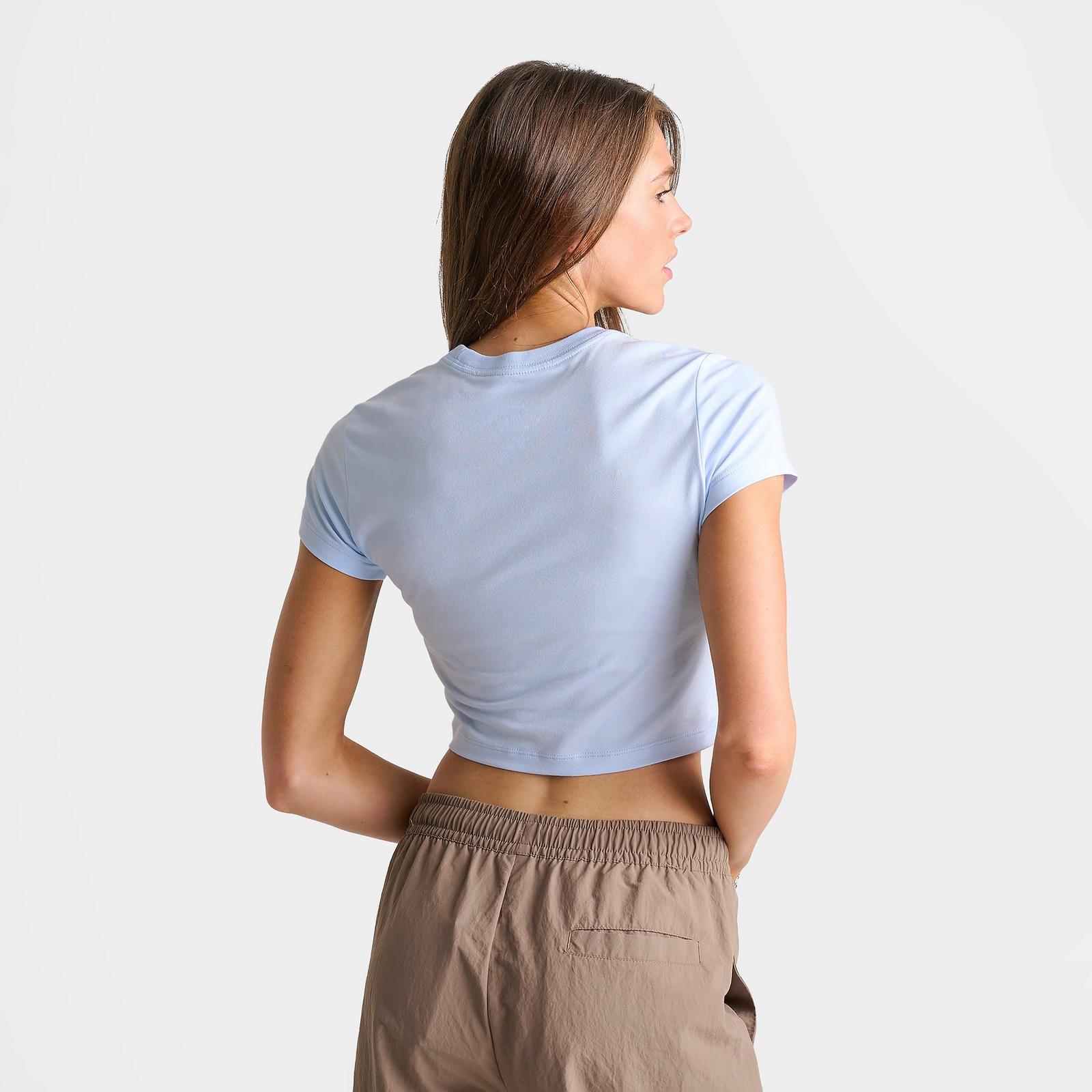 Women's Nike Sportswear Chill Knit Cropped T-Shirt - Hydrogen Blue/Sail