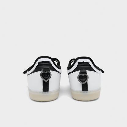Women's adidas Originals Samba Jane Casual Shoes - Part 2 - Cloud White/Core Black/Silver Metallic - Back view