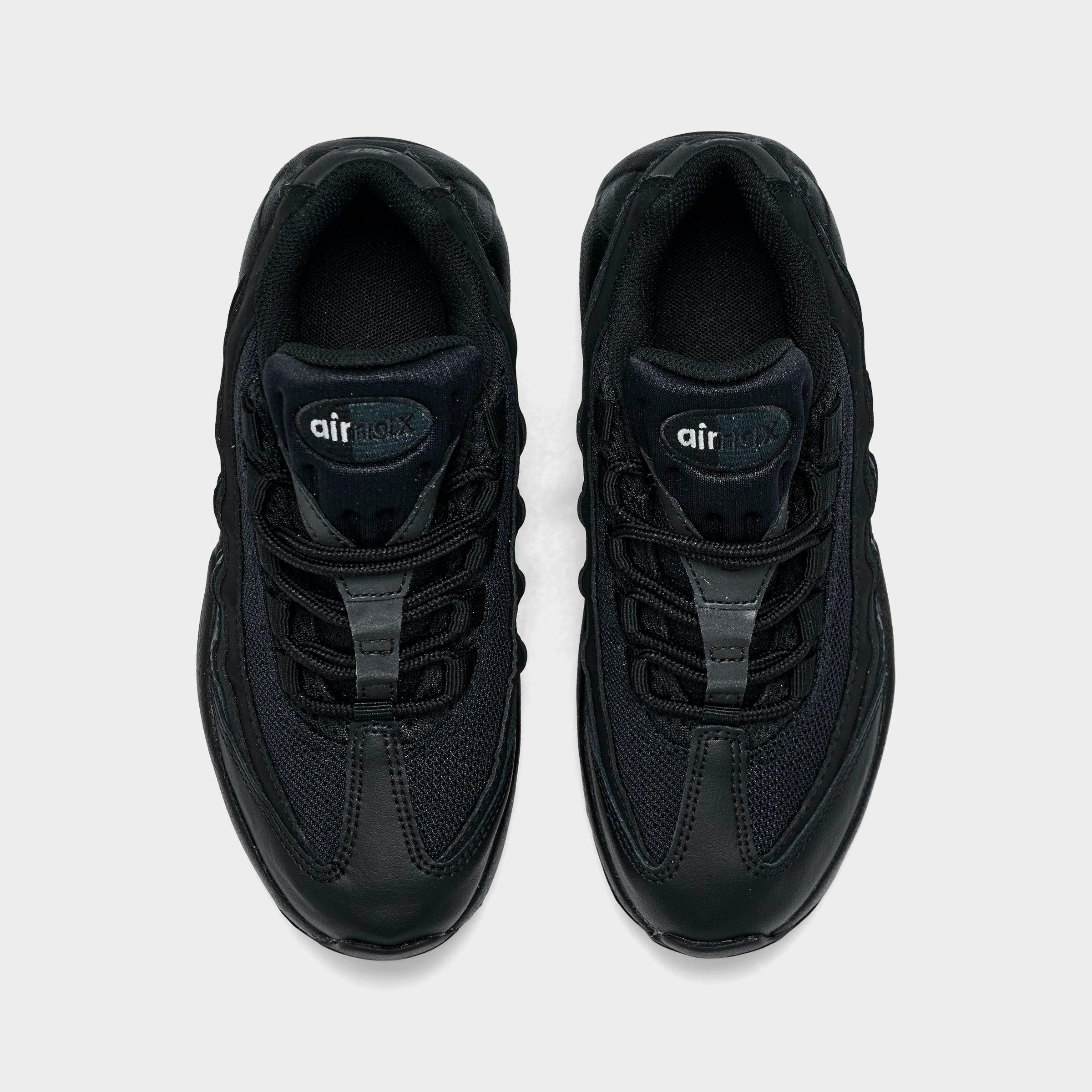 Little Kids' Nithtke Air Max 95 Recraft Casual Shoes - Black/Black/Black - Top view